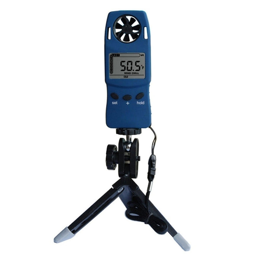 1 UNIT Of Weather Station Handheld Anemometer With Tripod Wind Speed Wind Chill Thermometer Image 1