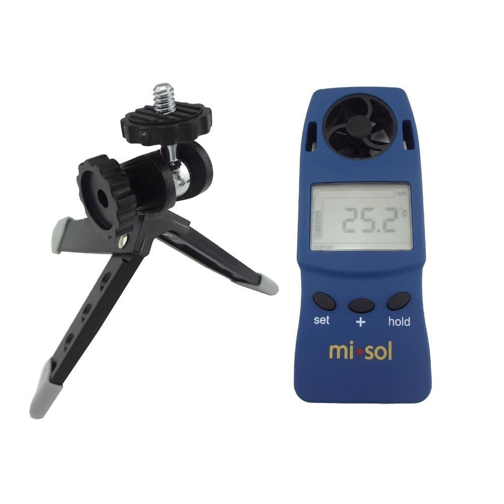 1 UNIT Of Weather Station Handheld Anemometer With Tripod Wind Speed Wind Chill Thermometer Image 2