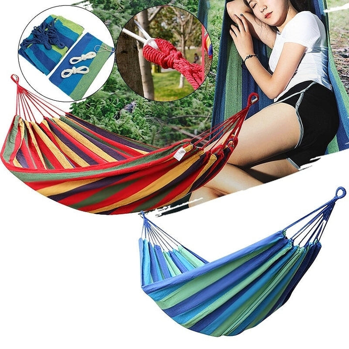 1-2 Person Double Hammock Chair Swing Bed Garden Outdoor Camping Image 2