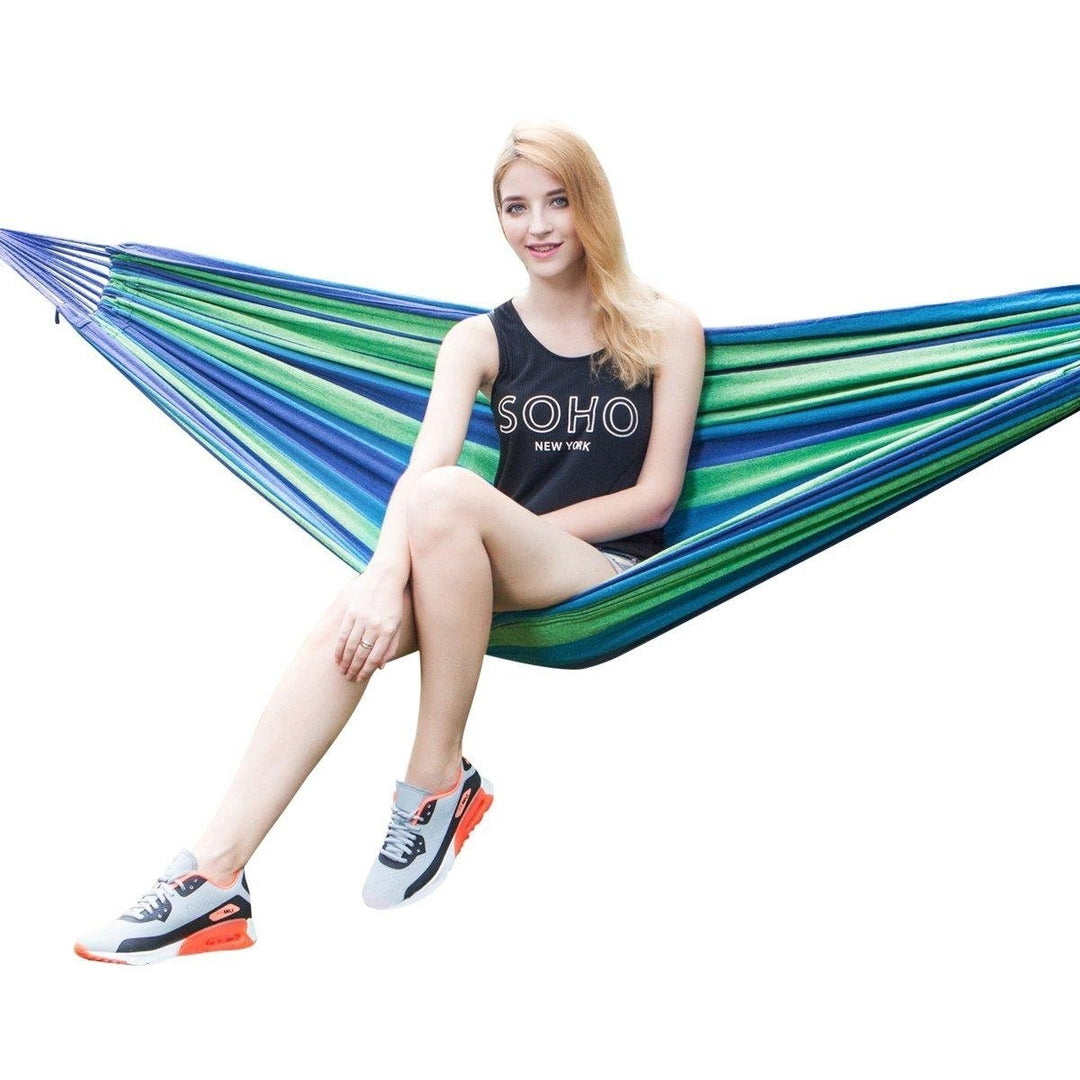 1-2 Person Double Hammock Chair Swing Bed Garden Outdoor Camping Image 3