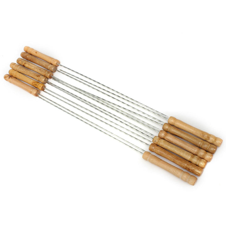 12X Stainless Steel Metal Barbeque Skewer Needle BBQ Kebab Stick Utensil 30cm BBQ Stick Fork Image 1