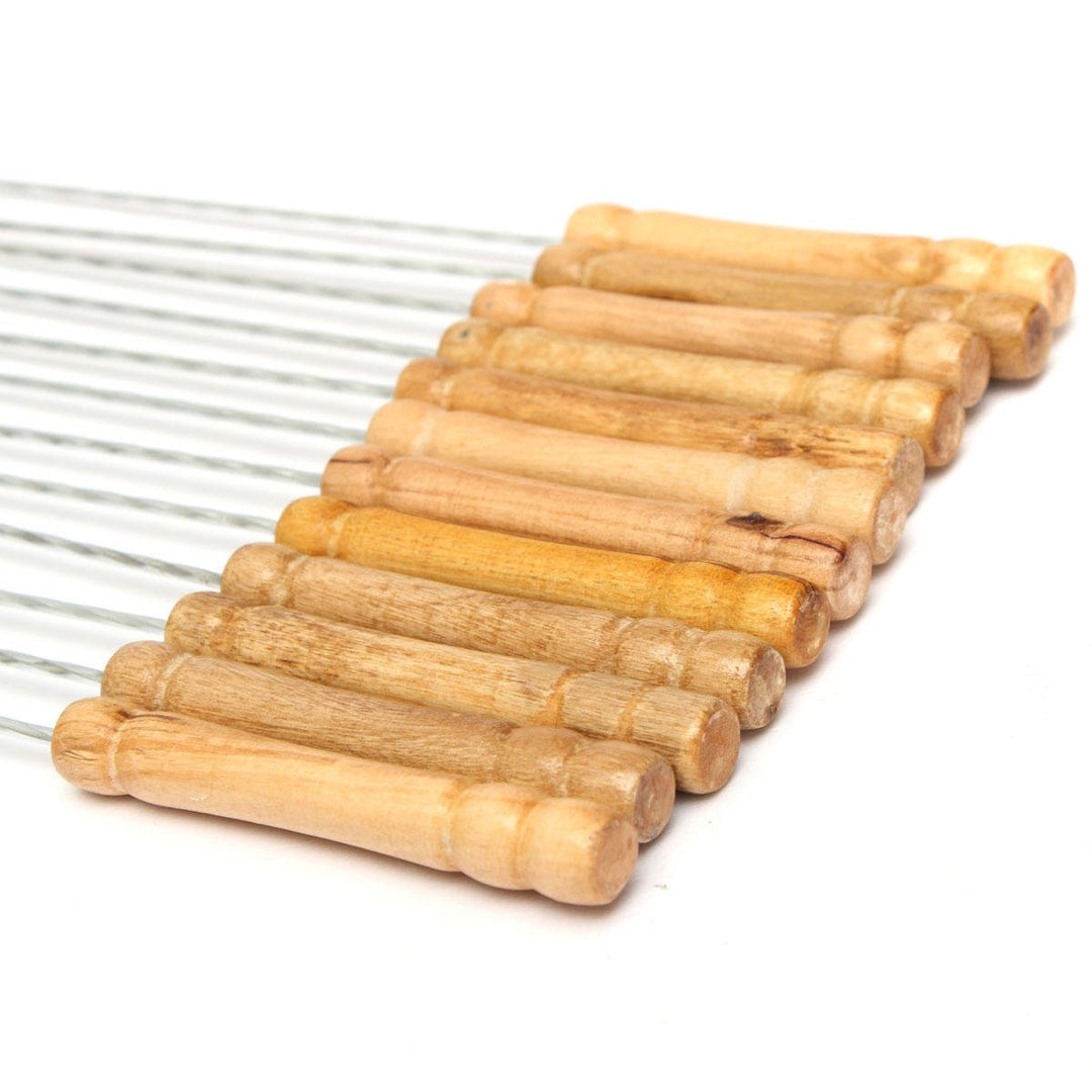 12X Stainless Steel Metal Barbeque Skewer Needle BBQ Kebab Stick Utensil 30cm BBQ Stick Fork Image 6