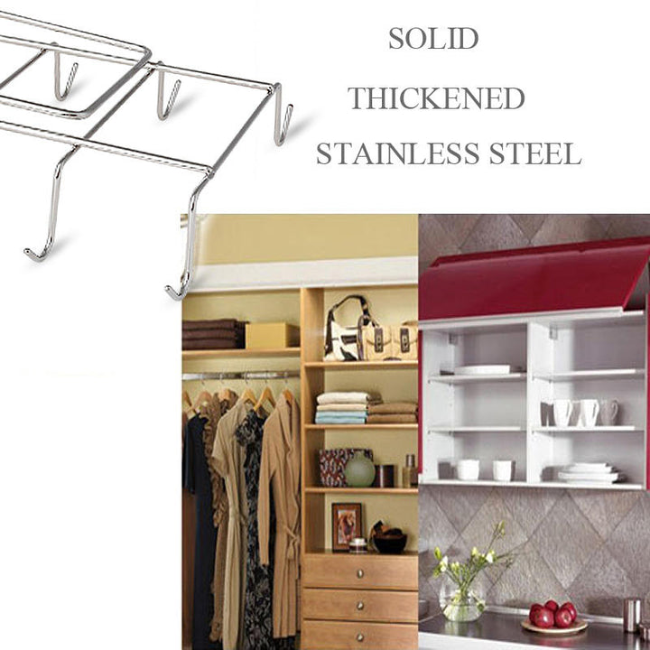 12 Hooks Stainless Steel Kitchen Storage Rack Cupboard Hanging Hook Shelf Dish Hanger Chest Storage Image 4