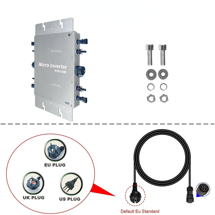 1200W,220V Grid Tie Inverter Waterproof IP65 MPPT DC28-50V PV Input AC80-160V Output Solar Micro Inversor for 30V 36V Image 2