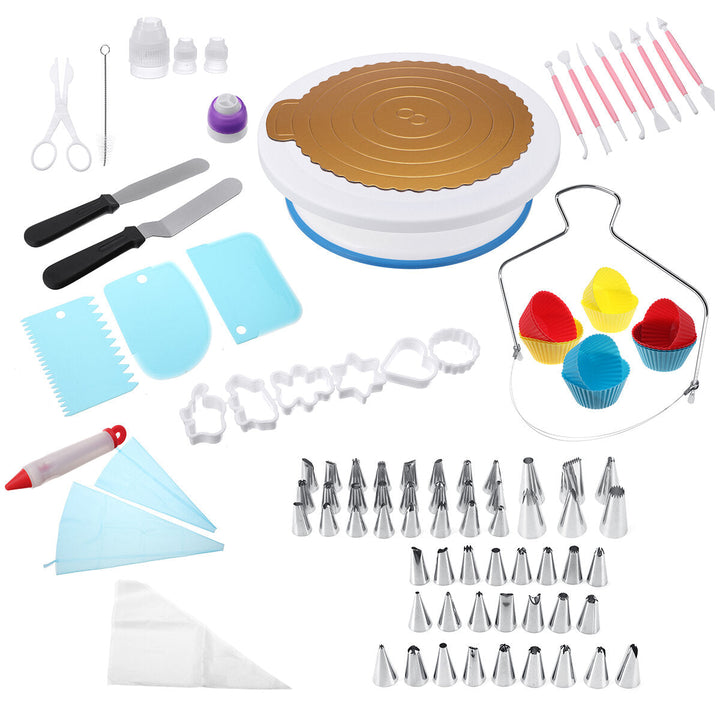 120pcs Cake Decorating Tools Cake Turntable Kit DIY Mold Baking Supplies Set Image 1