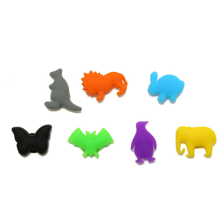 12 Pcs Silicone Animal Charm Glasses Cocktail Drinks Maker Bar Tool Image 3