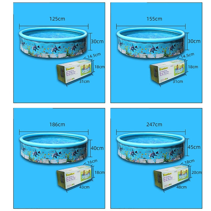 125,155,186,247cm Retractable inflatable Swimming Pool Large Family Summer Outdoor Play Party Supplies For Kids Adult Image 6