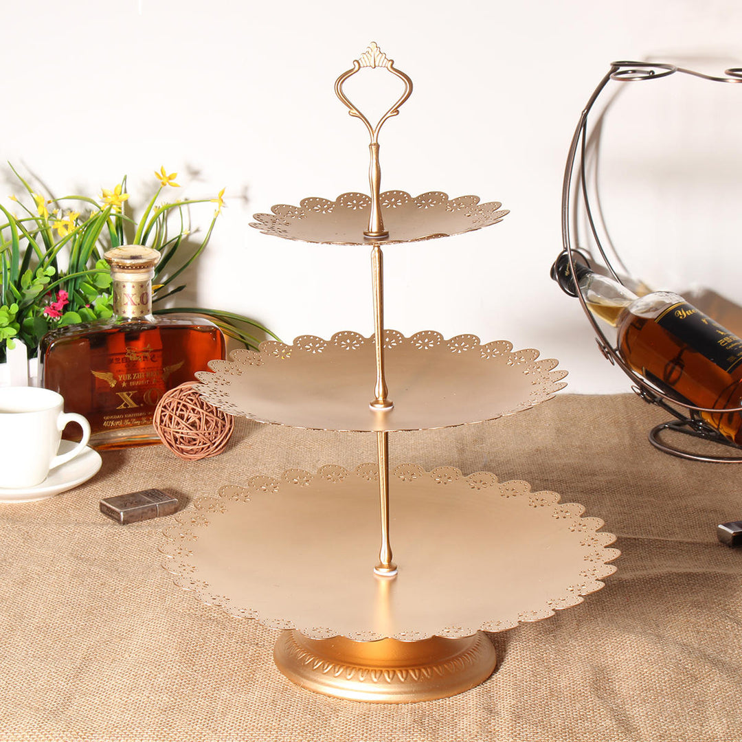 12Pcs Vintage Crystal Cake Holder Cupcake Revolving Cake Stand Dessert Platter Display Party Image 6