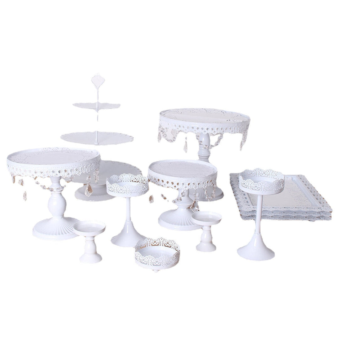 12Pcs Vintage Crystal Cake Holder Cupcake Revolving Cake Stand Dessert Platter Display Party Image 10