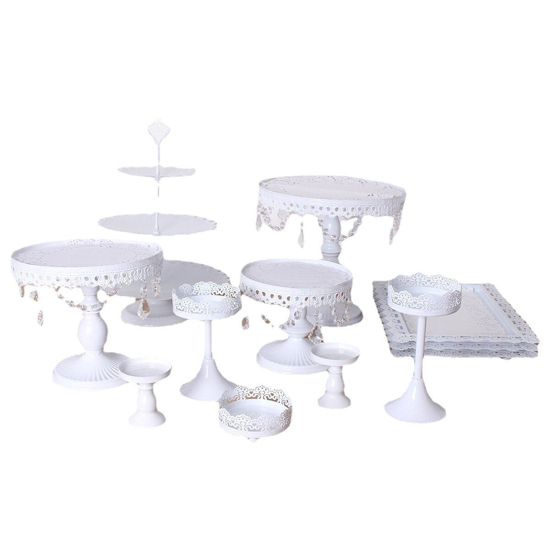 12Pcs Vintage Crystal Cake Holder Cupcake Revolving Cake Stand Dessert Platter Display Party Image 1