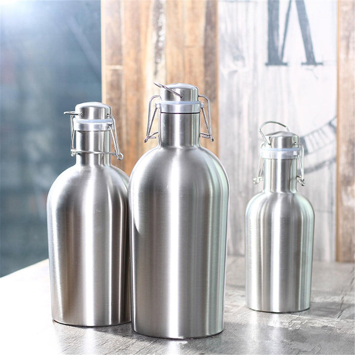 1L Single Layer Stainless Steel B eer W-ine Beverage Pot Bottles Barrel B-eer Pot Image 8