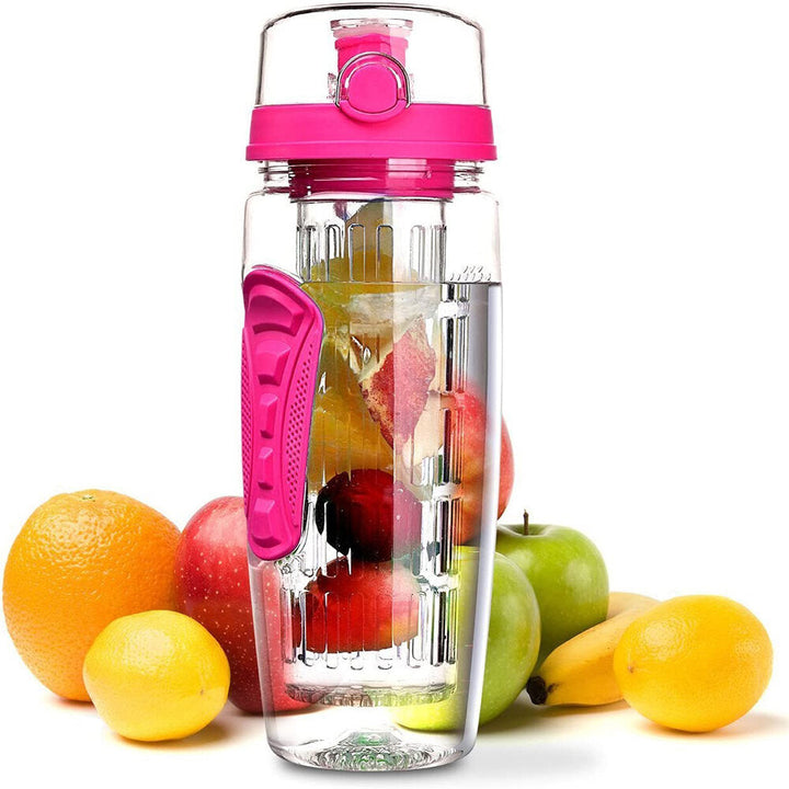 1L Sport Fruit Infuser Water Bottle with Dual Anti-Slip Grips Flip Top Lid Water Bottle for Office and Home Drinking Cup Image 6