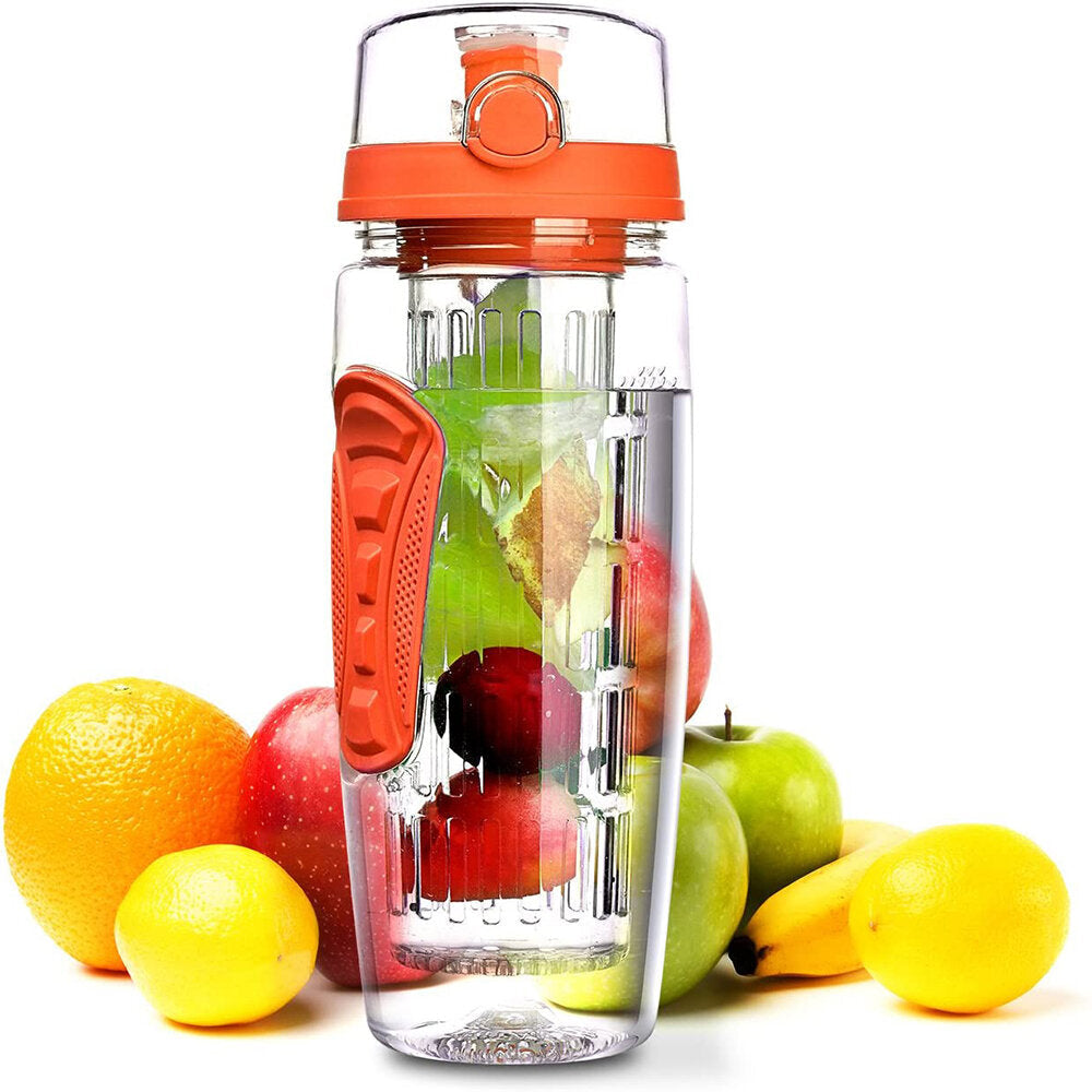 1L Sport Fruit Infuser Water Bottle with Dual Anti-Slip Grips Flip Top Lid Water Bottle for Office and Home Drinking Cup Image 7