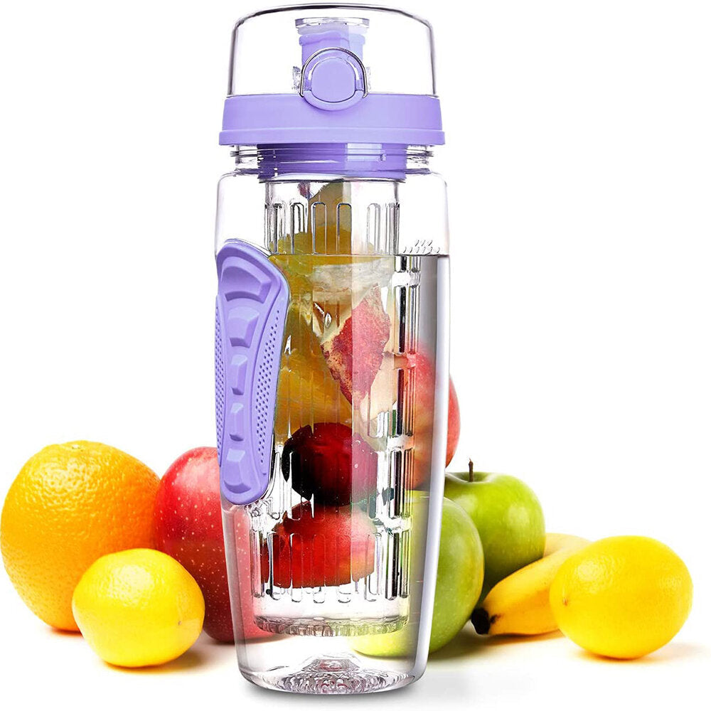 1L Sport Fruit Infuser Water Bottle with Dual Anti-Slip Grips Flip Top Lid Water Bottle for Office and Home Drinking Cup Image 8