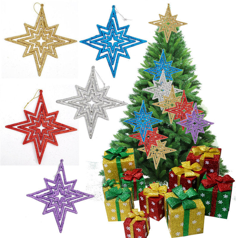 1pc Star 15cm Christmas Tree Pendant Ornaments Holiday Party Hanging Decoration Toys Image 1