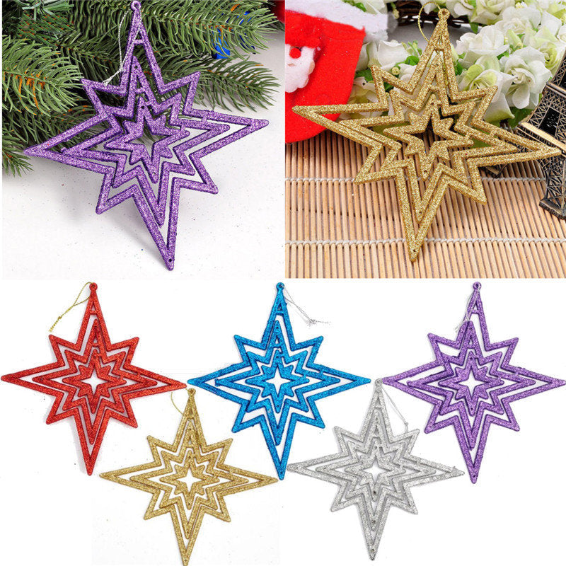 1pc Star 15cm Christmas Tree Pendant Ornaments Holiday Party Hanging Decoration Toys Image 2