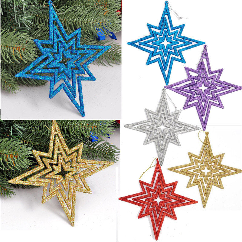 1pc Star 15cm Christmas Tree Pendant Ornaments Holiday Party Hanging Decoration Toys Image 3