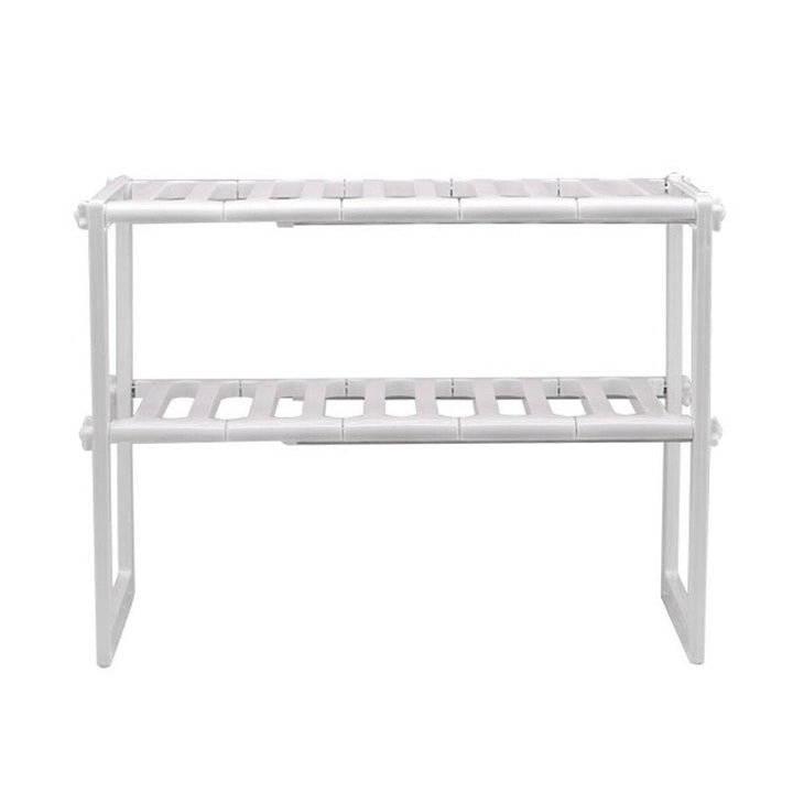 2 Tier Under Sink Expandable Cabinet Shelf Organizer Kitchen Storage Rack Image 8