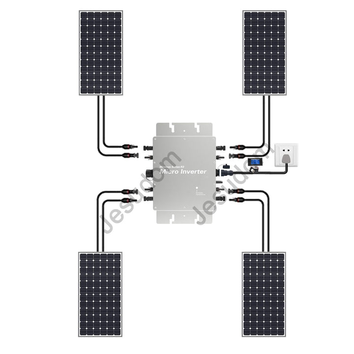 1400W DC22-60V to 120V230V Solar Micro Grid Tie Inverter Auto Switch With Wifi Wireless Series R3 Image 4