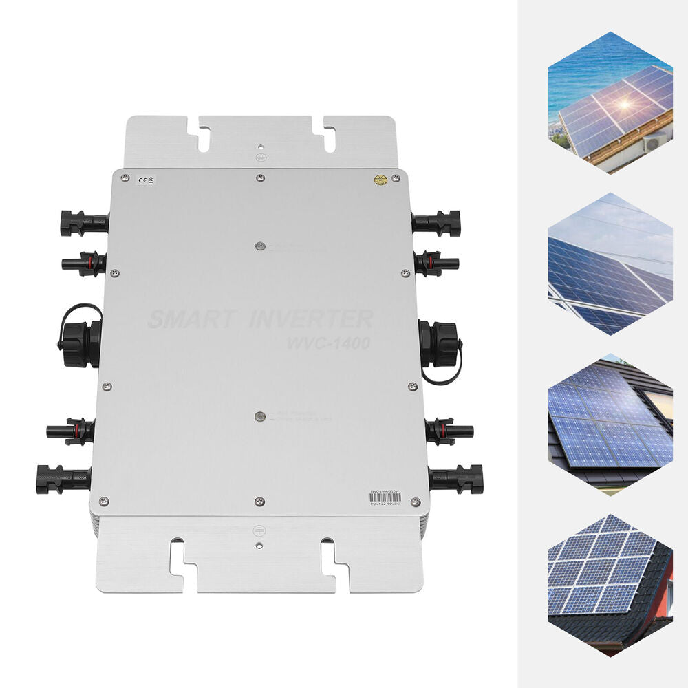 1400W Waterproof Solar Micro Inverter Grid Tie MPPT Pure Sine Wave DC to AC 110V Image 1