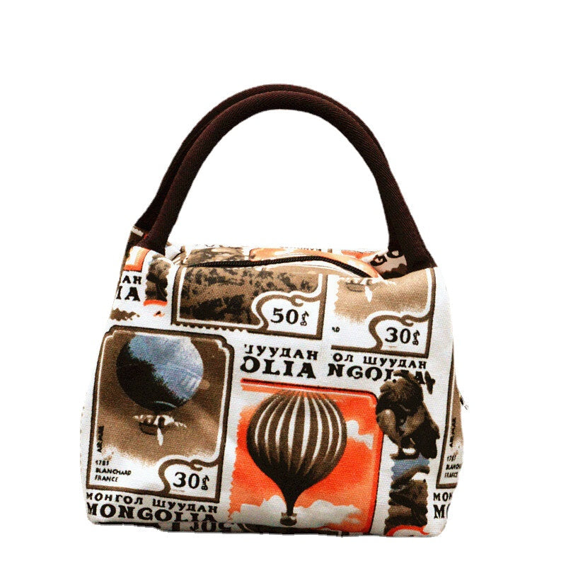 15 Styles Retro Lunch Tote Bag Zipper Travel Picnic Food Storage Container Woman Lady Mummy Handbag DTTT Image 10