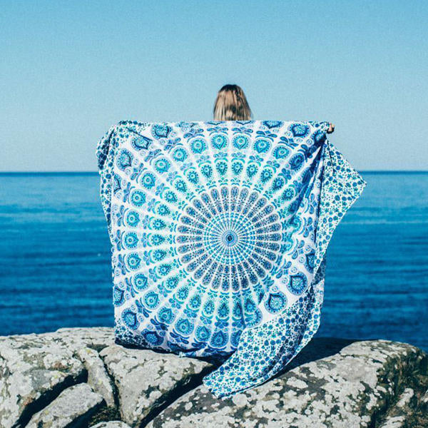 150x210cm Bohemian Style Polyester fiber Beach Towel Shawl Mandala Rectangle Bed Sheet Tapestry Image 9