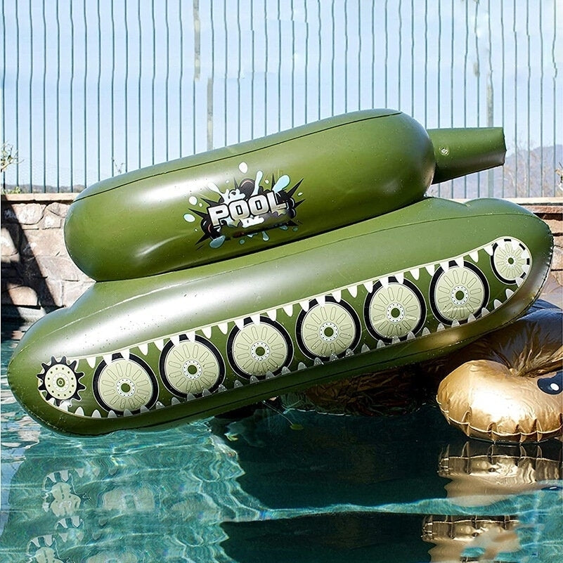 16012060cm Inflatable Waterjet Tank Swimming Circle WIth Sprinkler For Adults and Children Image 5