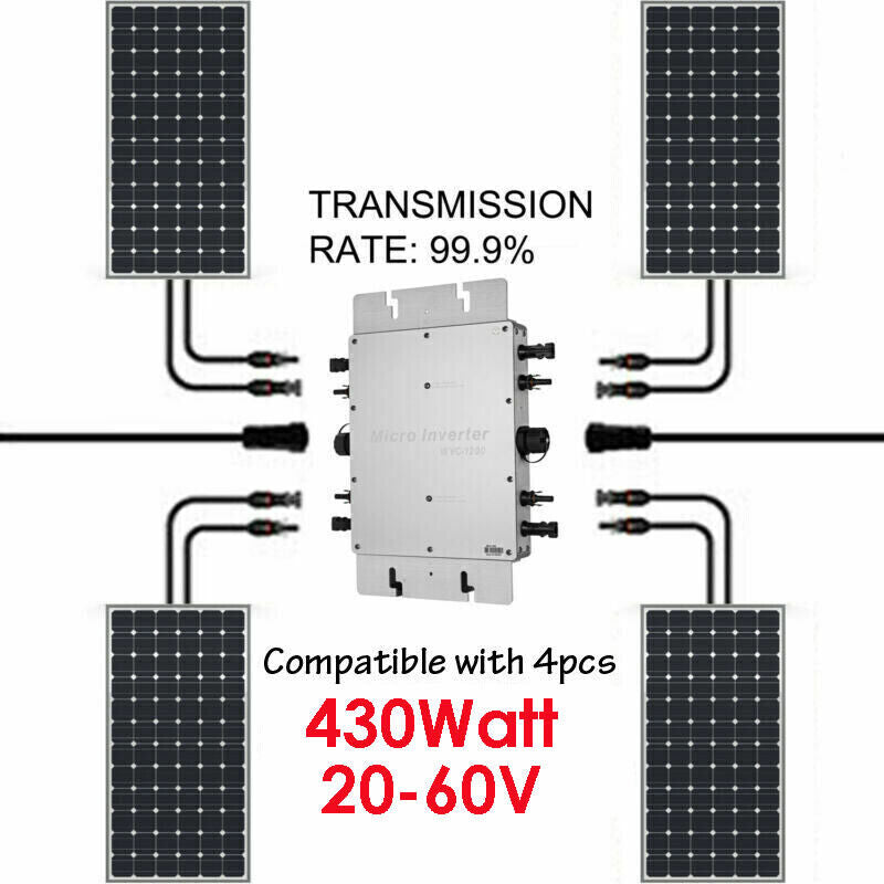 1600W Solar Inverter Grid Tie MPPT Micro DC 22-60V to AC 230V Image 1