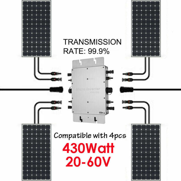 1600W Solar Inverter Grid Tie MPPT Micro DC 22-60V to AC 230V Image 1