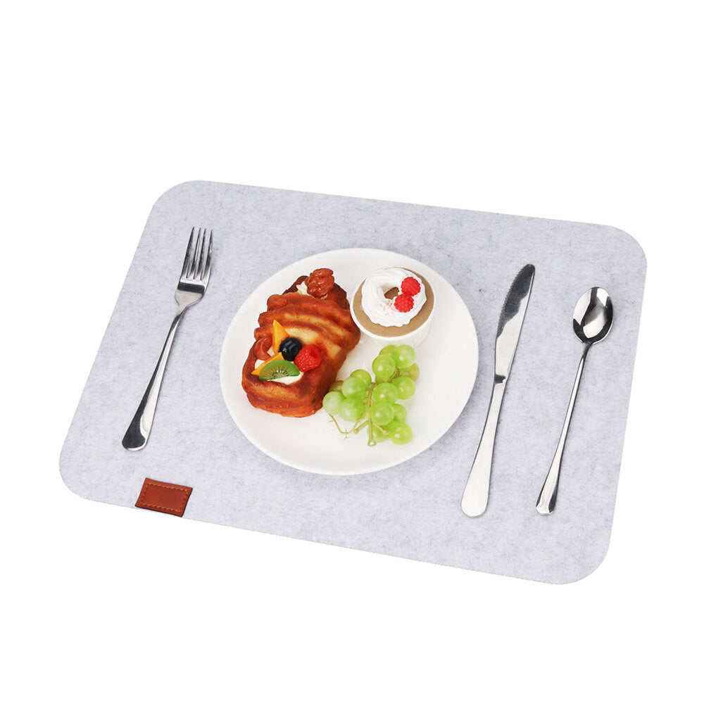 24PCS Place Mat Felt Placemats with Round and Square Coasters Anti-Slip Washable Image 5