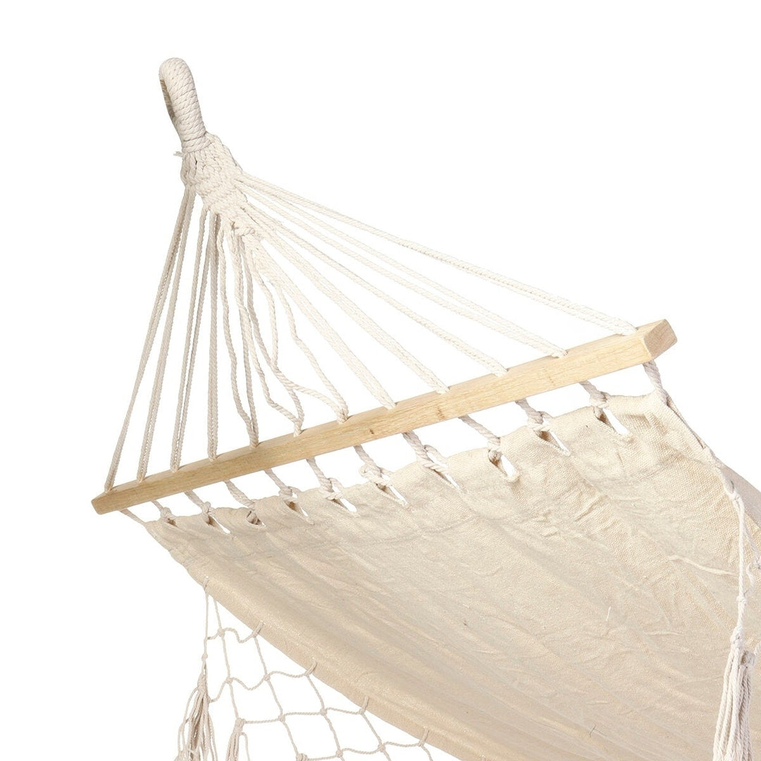 200100CM Hand-woven Tassel Hammock Portable Outdoor Tent Swing Hiking Chair for Camping Image 5