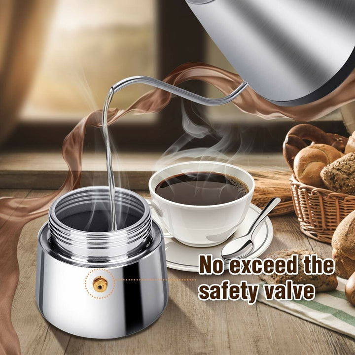 200ml 4 Cups Godmorn Espresso Stovetop Espresso Coffee Maker Moka Pot Classic Image 6