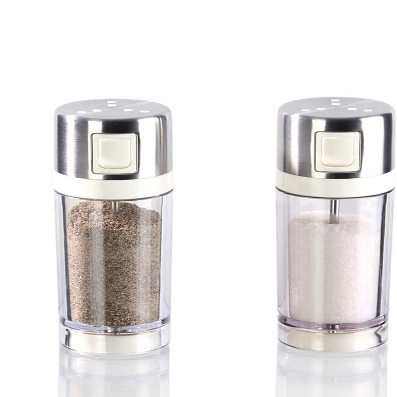 2PCS Automatic Opening Closing Salt Pepper Shakers Seasoning Bottle Set Image 1