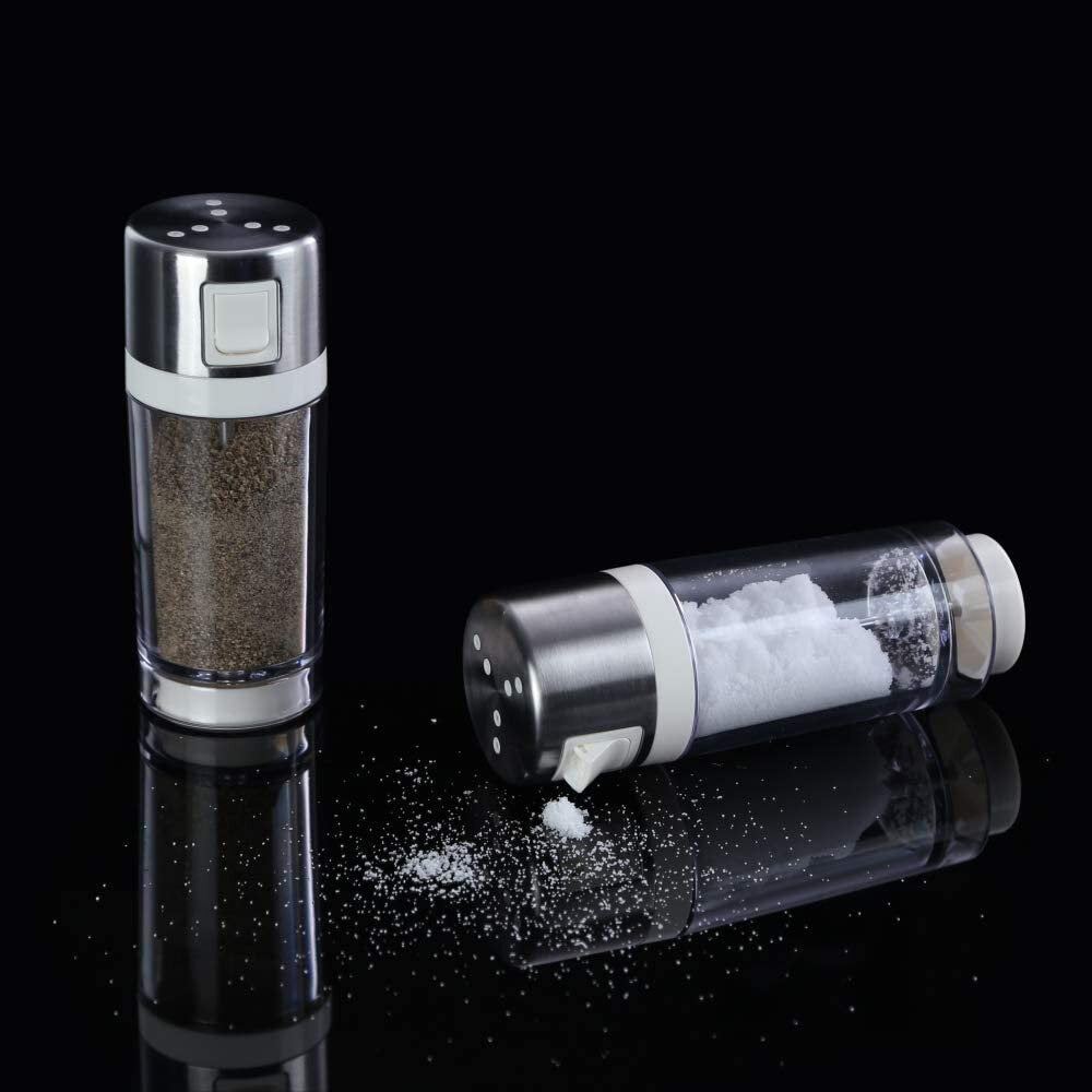 2PCS Automatic Opening Closing Salt Pepper Shakers Seasoning Bottle Set Image 2