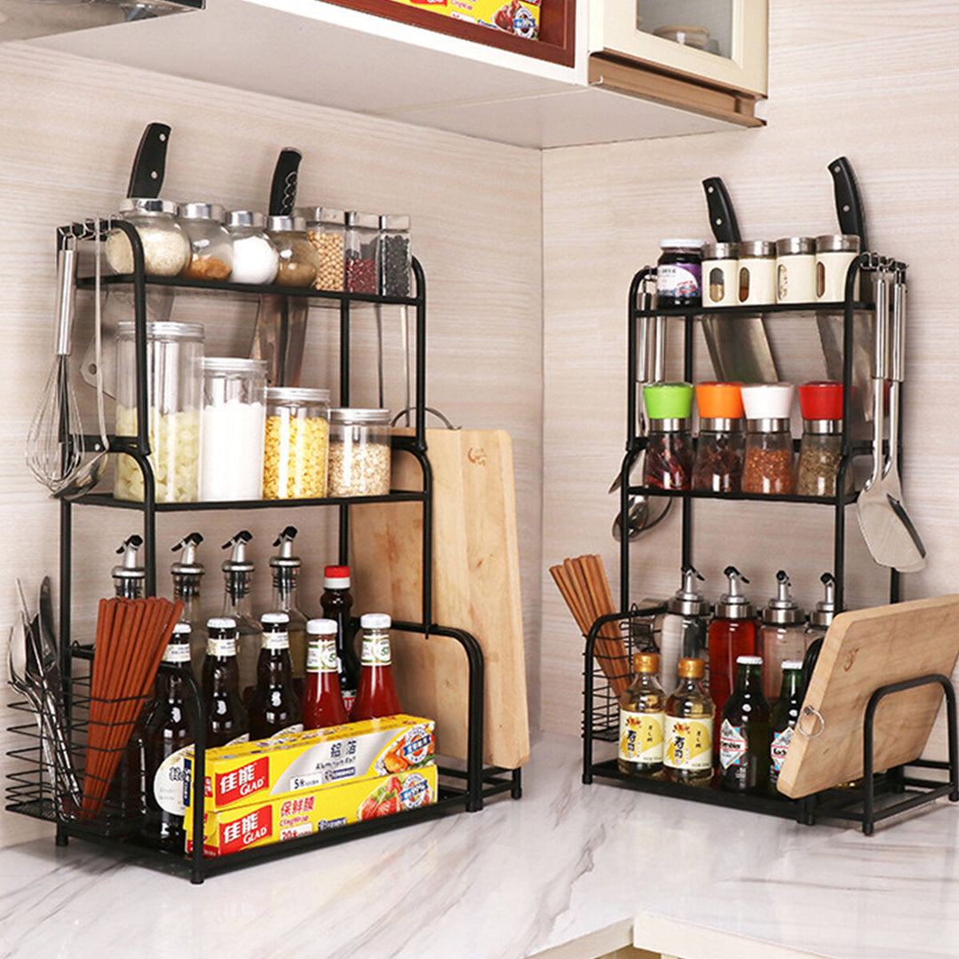 2,3 Layer Kitchen Storage Stand Holders and Racks Kitchen Shelf Holder Tool Flavoring Spice Rack Image 5