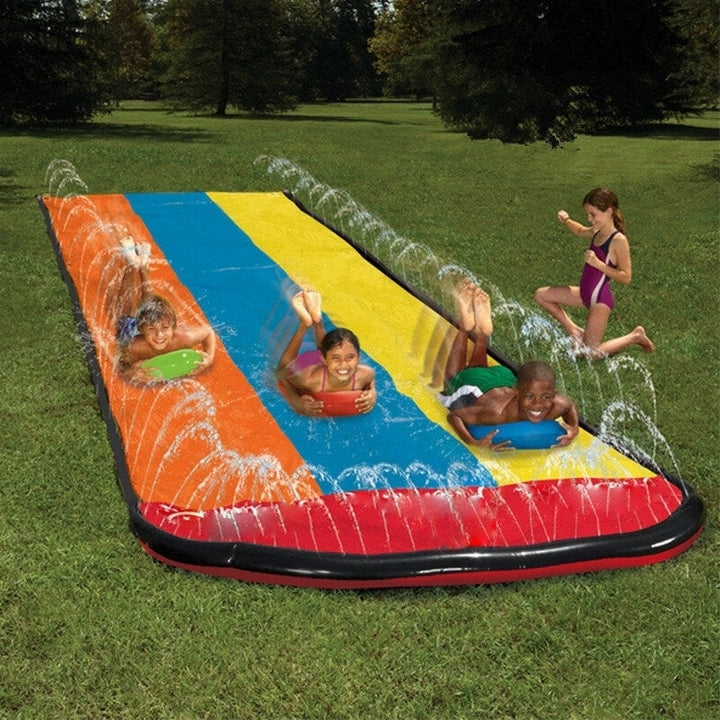 2,3 people Inflatable Water Slide Fun Outdoor Splash Slip For Children Summer Pool Kids Games Image 4