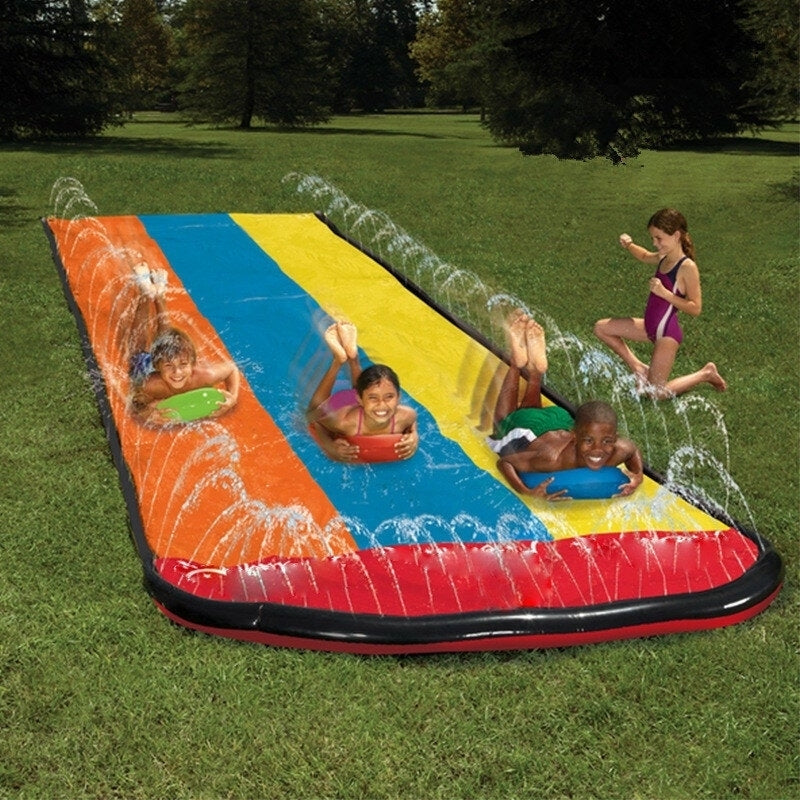 2,3 people Inflatable Water Slide Fun Outdoor Splash Slip For Children Summer Pool Kids Games Image 5