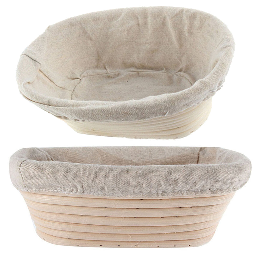 2PCS Rising Long Oval Bread Banneton Brotform Dough Proving Proofing Rattan Bask Storage Baskets Image 5