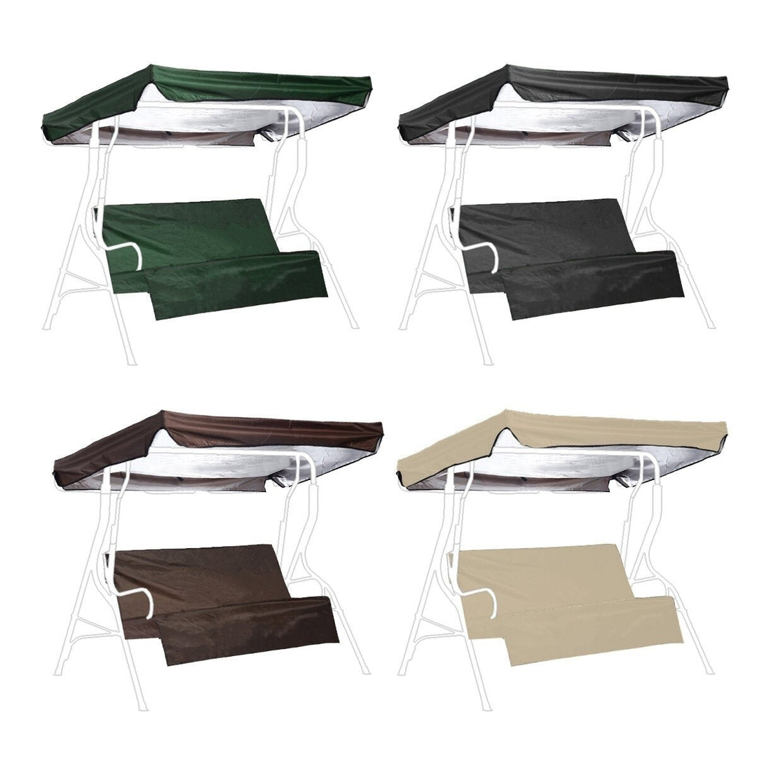 2PCS Garden Swing Seat Cover Canopy Top Covers Set Patio Chair Replacement Set Image 1