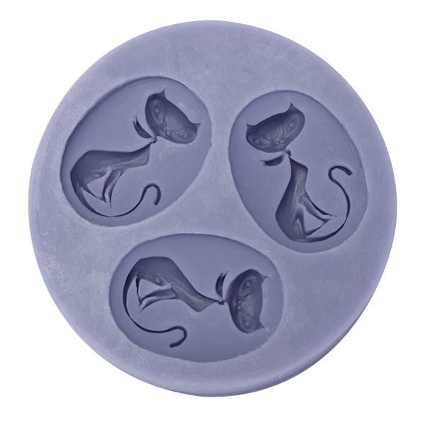 3 Cats Silicone Mold Fondant Cake Mould Decorating Tool Image 1