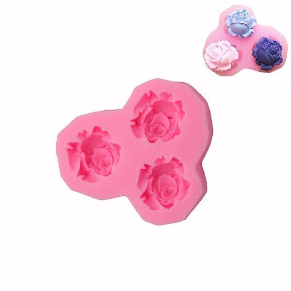 3 Flower Silicone Fondant Mold Cake Decorating Sugarcraft Mould Image 1