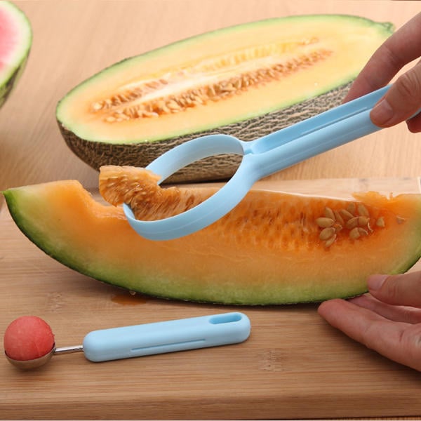 2Pcs,set Fruits Scoops Peeler Spoon Cutter Melons Dig Ball Kitchen Gadget Image 2