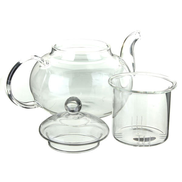 350ML-1000ML Heat Resistant Glass Teapot With Infuser Coffee Tea Leaf Image 5