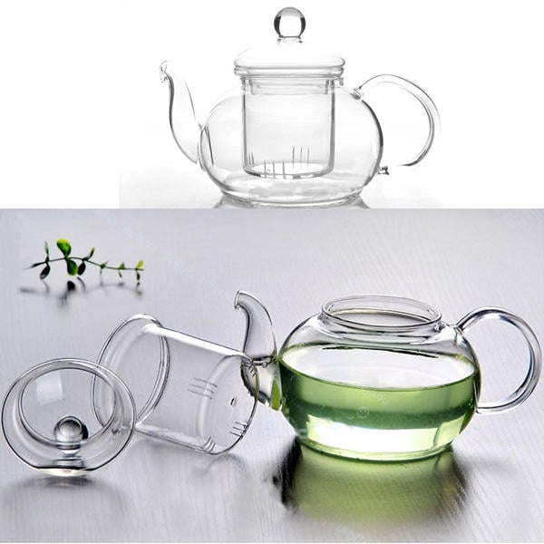 350ML-1000ML Heat Resistant Glass Teapot With Infuser Coffee Tea Leaf Image 8