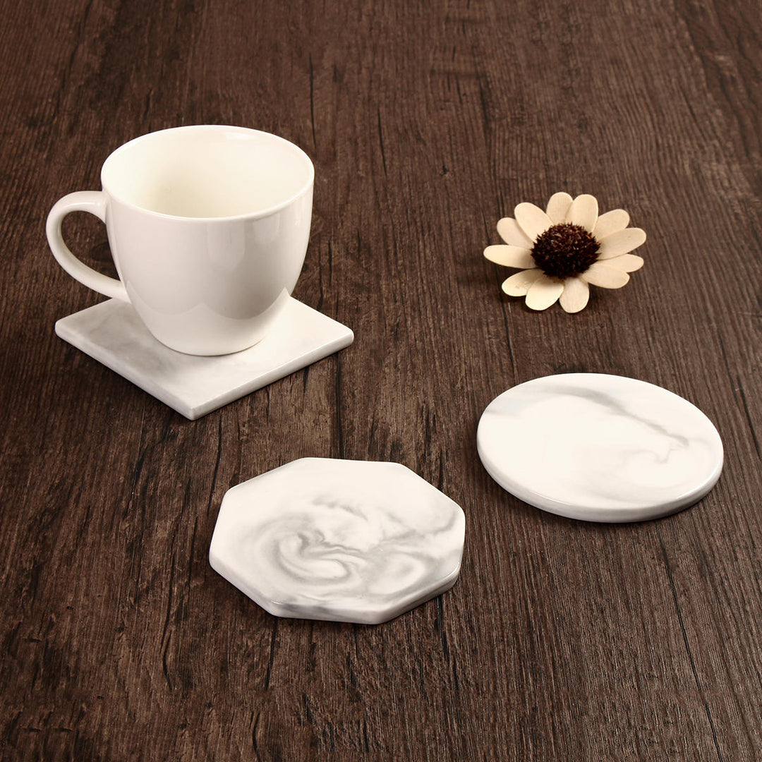 3 Pattern Marble Ceramic Texture Drink Coffee Tea Cup Mat Anti-Slip Cup Mat DTTT Image 3