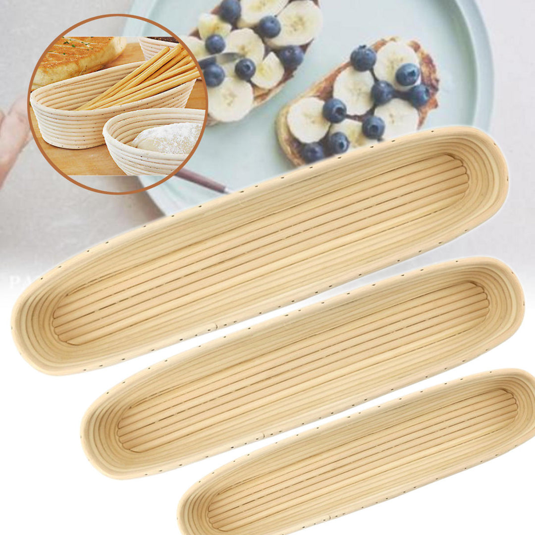 3 Size , 1-3 Pcs Breadboard Proofing Proving Baskets, Rattan Banneton Brotform Dough Image 4