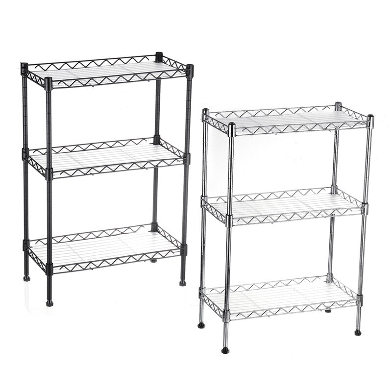 3 Tier Multi-Function Storage Cart Shelf Rack Organizer Adjustable with 4 Hooks Image 1