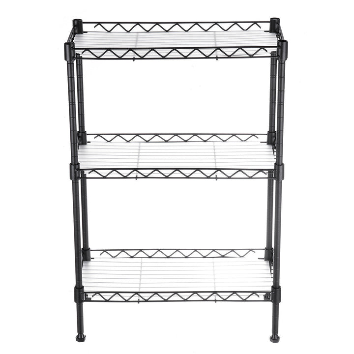 3 Tier Multi-Function Storage Cart Shelf Rack Organizer Adjustable with 4 Hooks Image 1