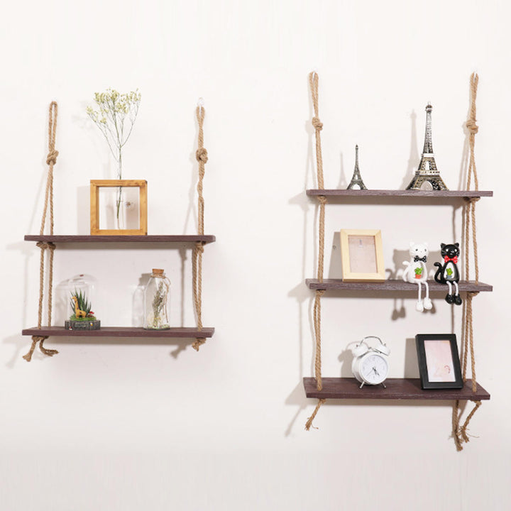 3 Tier Wood Wall Mount Shelf Stand Storage Book Shelves Display Rack Shelving Bracket Bathroom Image 8