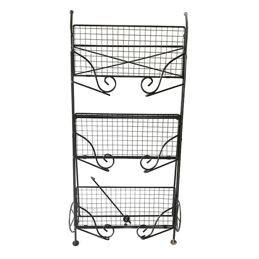 3 Tier Garden Cart Metal Shelf Stand Plant Flower Rack Storage Indoor Outdoor Image 4